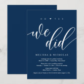 Ja, dat deden we, Black, Wedding Elopement Party I Kaart (Voorkant / Achterkant)