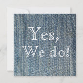 Ja, dat doen we. Blue Jeans Wedding Uitnodiging (Voorkant)