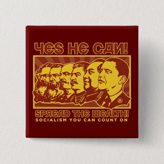 Ja dat kan hij. Comrade Obama Spoof Vierkante Button 5,1 Cm (Voorkant)