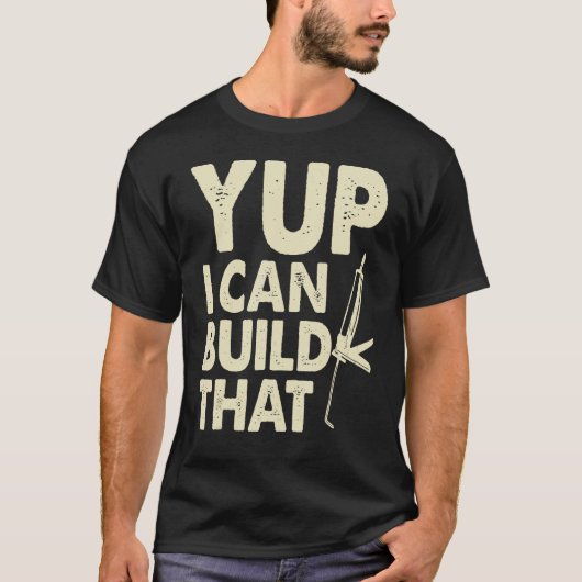 Ja dat kan ik bouwen  Handyman kitspistool T-shirt (Voorkant)
