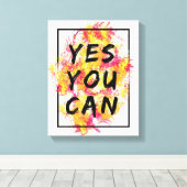 Ja, dat kan, Motivatie, Inspirerend, modern Canvas Afdruk (Insitu (Houten vloer))
