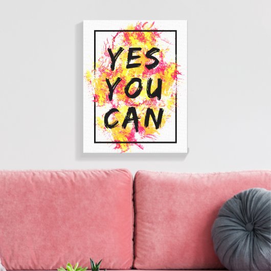 Ja, dat kan, Motivatie, Inspirerend, modern Canvas Afdruk (Insitu (Woonkamer))
