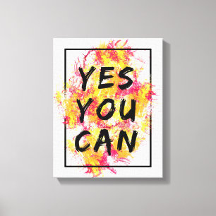Ja, dat kan, Motivatie, Inspirerend, modern Canvas Afdruk