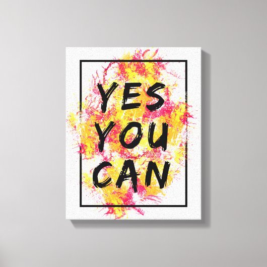 Ja, dat kan, Motivatie, Inspirerend, modern Canvas Afdruk (Voorkant)