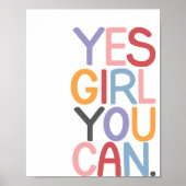 Ja dat kan, Vrouw empowerment, meisjesmacht, trots Poster (Voorkant)