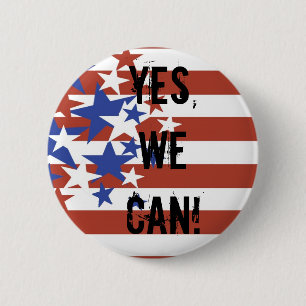 JA, DAT KUNNEN WE. BARACK OBAMA-PRESIDENT RONDE BUTTON 5,7 CM