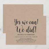 Ja dat kunnen we, dat hebben we gedaan Trouwuitnod Kaart (Voorkant / Achterkant)
