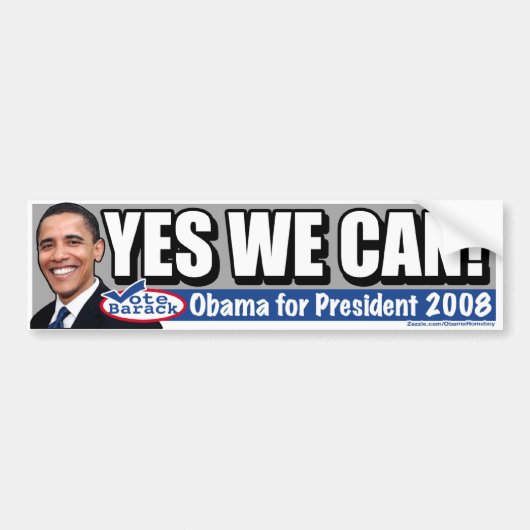 Ja, dat kunnen we. Obama Bumpersticker  (Voorkant)