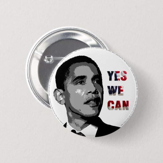 Ja, dat kunnen we - Obama politieke Button (Voorkant /achterkant)