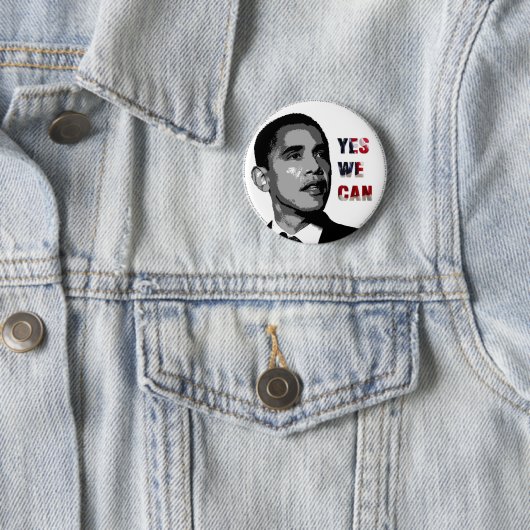 Ja, dat kunnen we - Obama politieke Button (In situ)