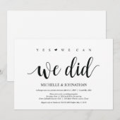 Ja, dat kunnen we, we hebben Trouw Elopement Uitno Kaart (Voorkant / Achterkant)