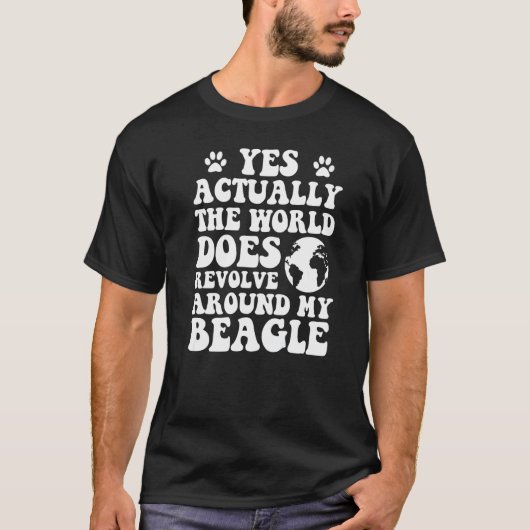 Ja de wereld komt rond mijn beagle t-shirt (Voorkant)