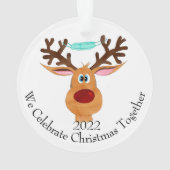 Ja Deer Rudolph Face Mask Reindeer Ornament (achterkant)