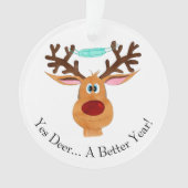 Ja Deer Rudolph Face Mask Reindeer Ornament (voorkant)