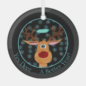 Ja Deer ... Rudolph the Face Mask Reindeer Glas Ornament (Voorkant)