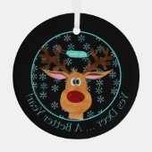 Ja Deer ... Rudolph the Face Mask Reindeer Glas Ornament (Achterkant)