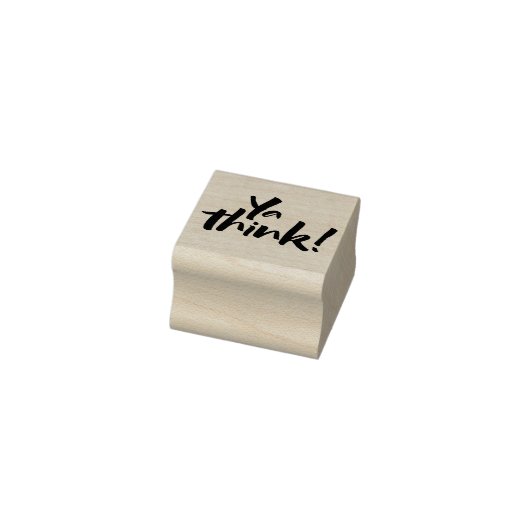 Ja, denk. Vetpenseel met letterzetslogan Rubberstempel (Stempel)