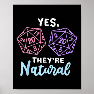 Ja Die Zijn Natuurlijk 20 D20 Dobbelstenen Grappig Poster