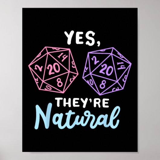 Ja Die Zijn Natuurlijk 20 D20 Dobbelstenen Grappig Poster (Voorkant)