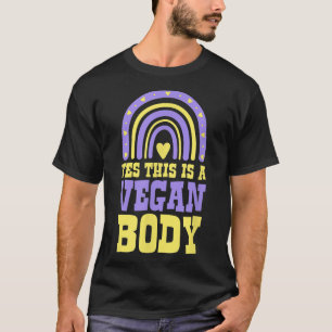 Ja dit is een veganistisch lichaam boheem regenboo t-shirt