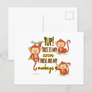 Ja! Dit is mijn Circus. Dit zijn mijn drie apen Briefkaart