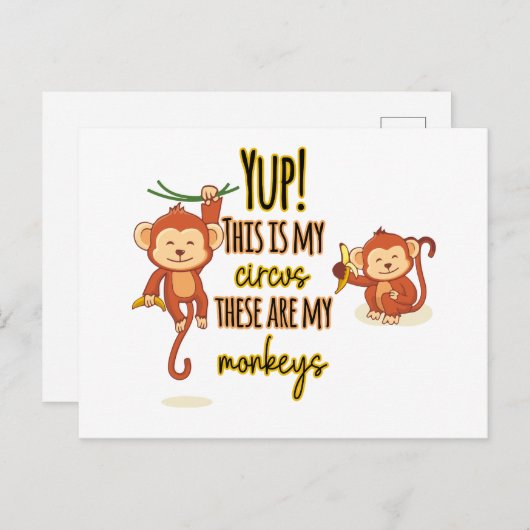 Ja! Dit is mijn Circus. Dit zijn mijn twee apen Briefkaart (Voorkant / Achterkant)