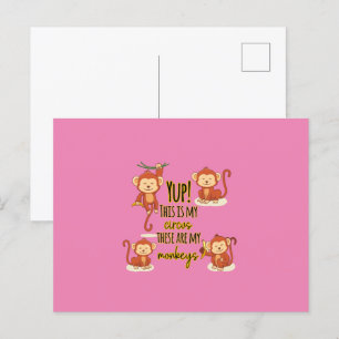 Ja! Dit is mijn Circus Dit zijn mijn vier apen Briefkaart