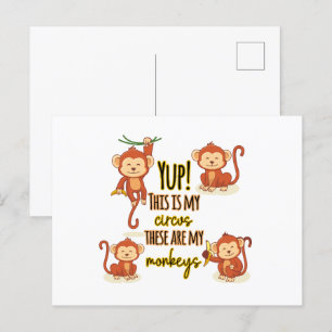Ja! Dit is mijn Circus Dit zijn mijn vier apen Briefkaart