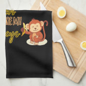 Ja! Dit is mijn Circus Dit zijn mijn vier apen Theedoek (Quarter Fold)