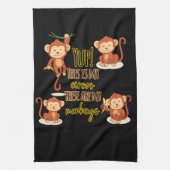 Ja! Dit is mijn Circus Dit zijn mijn vier apen Theedoek (Verticaal)