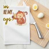 Ja! Dit is mijn Circus Dit zijn mijn vier apen Theedoek (Quarter Fold)