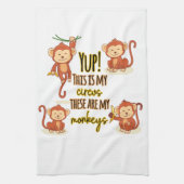 Ja! Dit is mijn Circus Dit zijn mijn vier apen Theedoek (Verticaal)