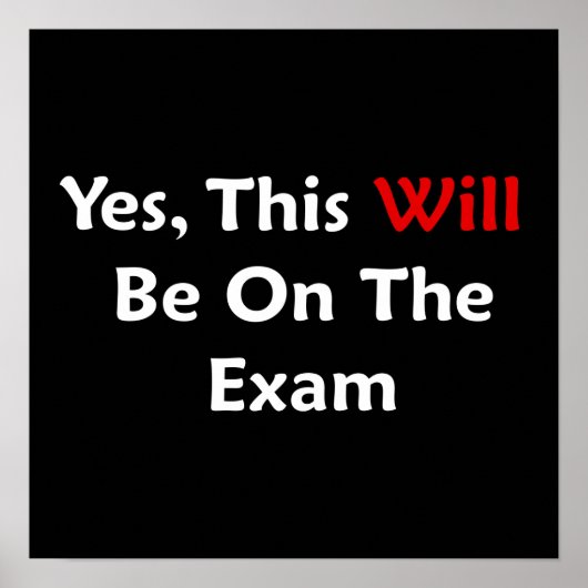 Ja, dit zal op het examen staan poster (Voorkant)