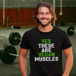 Ja dit zijn veganistische spieren groene training  t-shirt