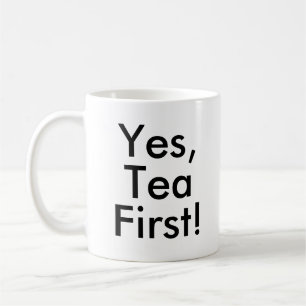 Ja, eerst thee   Kantoor thee verslaafde liefhebbe Koffiemok