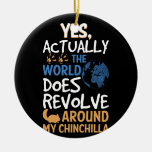 Ja, eigenlijk is de wereld rond Chinchilla Keramisch Ornament