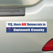 Ja, er zijn are-democraten in Gwinnett County Bumpersticker (Op auto)