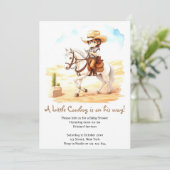 Ja, Fiesta! Waterverf Cowboy Baby shower Kaart (Staand voorkant)