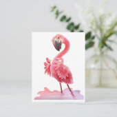 Ja, Flamingo. Briefkaart (Staand voorkant)