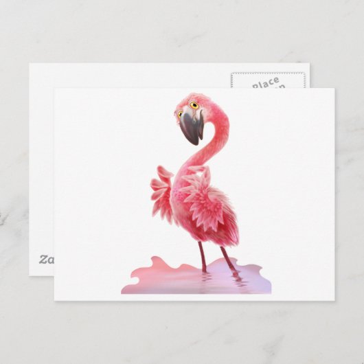 Ja, Flamingo. Briefkaart (Voorkant / Achterkant)