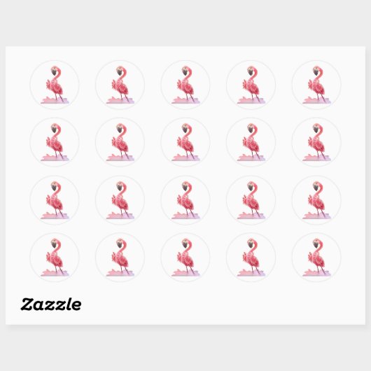 Ja, Flamingo. Ronde Sticker (Vel)