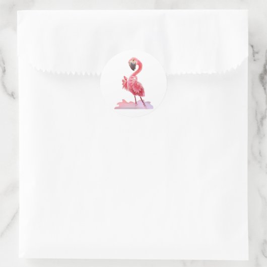 Ja, Flamingo. Ronde Sticker (Tas)