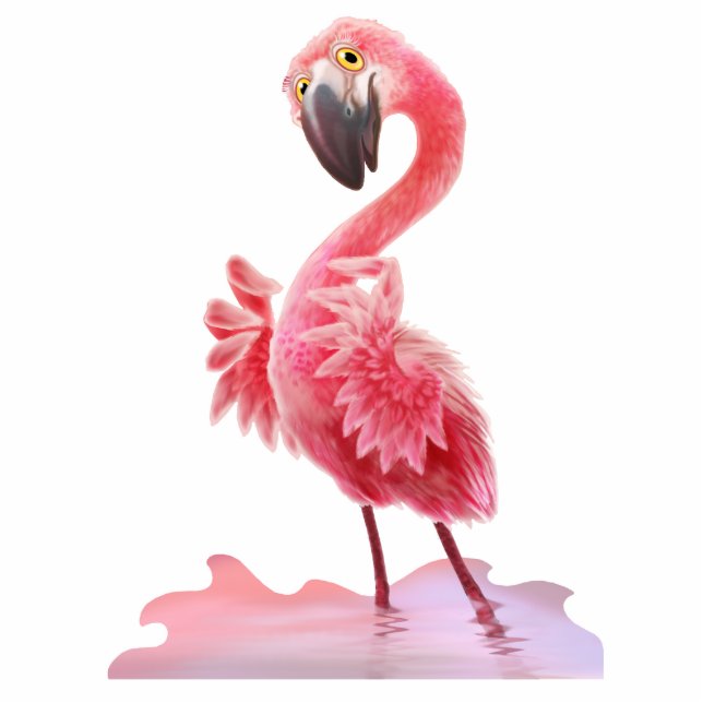 Ja, Flamingo. Staand Fotobeeldje (Voorkant)