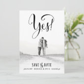 Ja foto slaat de datumkaart op save the date (Staand voorkant)