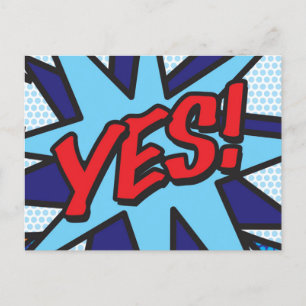 JA Fun Retro Comic Book Pop Art Aankondigingskaart