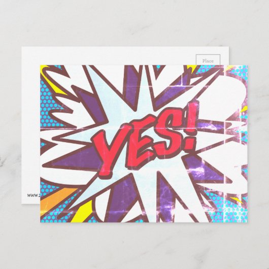 JA Fun Retro Comic Book Pop Art Briefkaart (Voorkant / Achterkant)