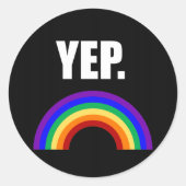 Ja Funny Gay Pride Stickers (Voorkant)