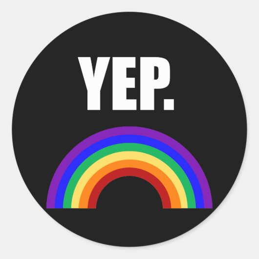 Ja Funny Gay Pride Stickers (Voorkant)