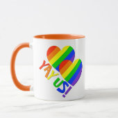 JA! Gay Couples Pride Rainbow Coffee Mok (Links)