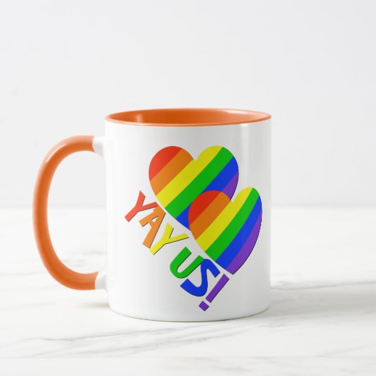JA! Gay Couples Pride Rainbow Coffee Mok (Links)